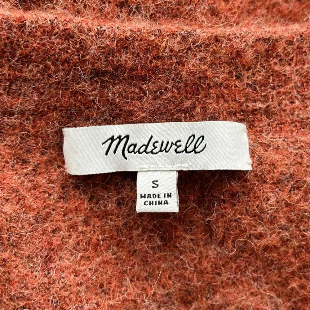 Madewell Rust Brushed Alpaca-Blend Knit Short Boxy Sweater with Soft Halo – US S - Picture 9 of 9